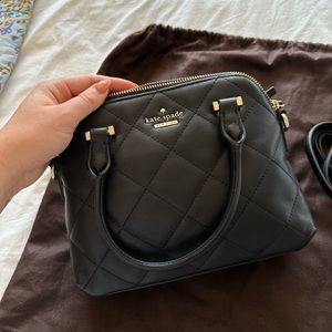 Kate Spade Black Quilted Handbag w/ removable crossbody chain